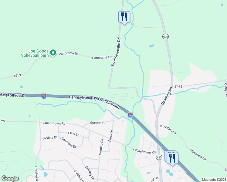 map of restaurants, bars, coffee shops, grocery stores, and more near 1447 Bowmansville Road in Denver