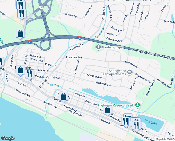 map of restaurants, bars, coffee shops, grocery stores, and more near 2086 Brentwood Drive in Middletown