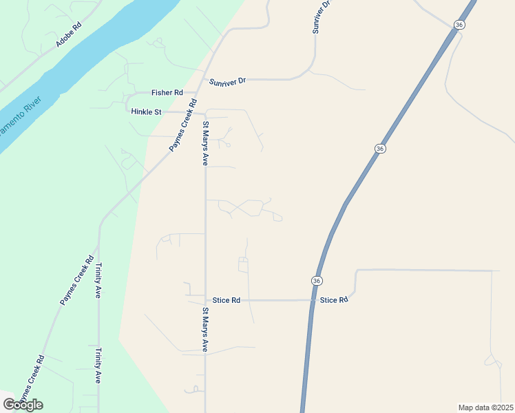 map of restaurants, bars, coffee shops, grocery stores, and more near 22860 Oak View Drive in Red Bluff