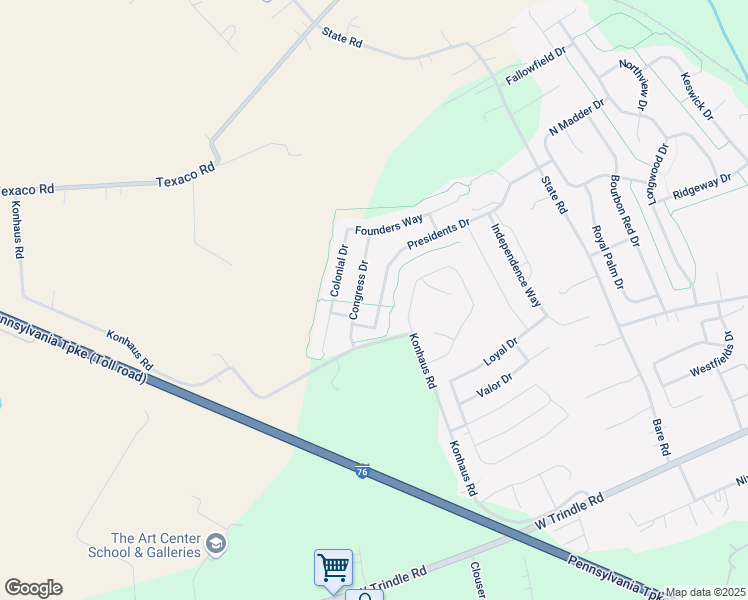 map of restaurants, bars, coffee shops, grocery stores, and more near 88 Presidents Drive in Mechanicsburg