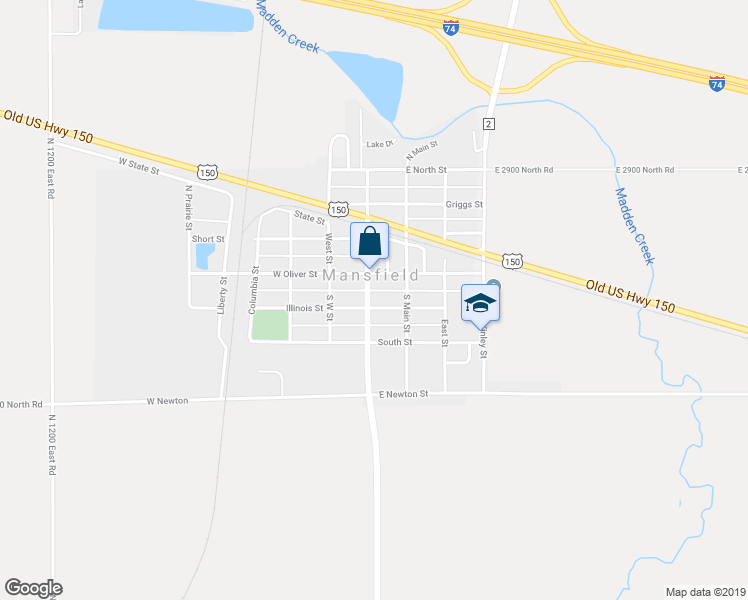 map of restaurants, bars, coffee shops, grocery stores, and more near 101 Illinois Street in Mansfield