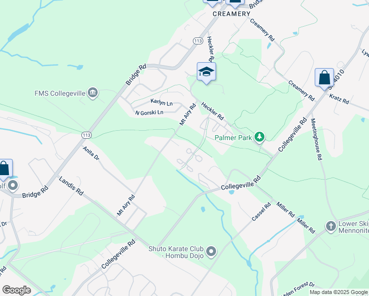 map of restaurants, bars, coffee shops, grocery stores, and more near 4019 Hoffman Court in Collegeville