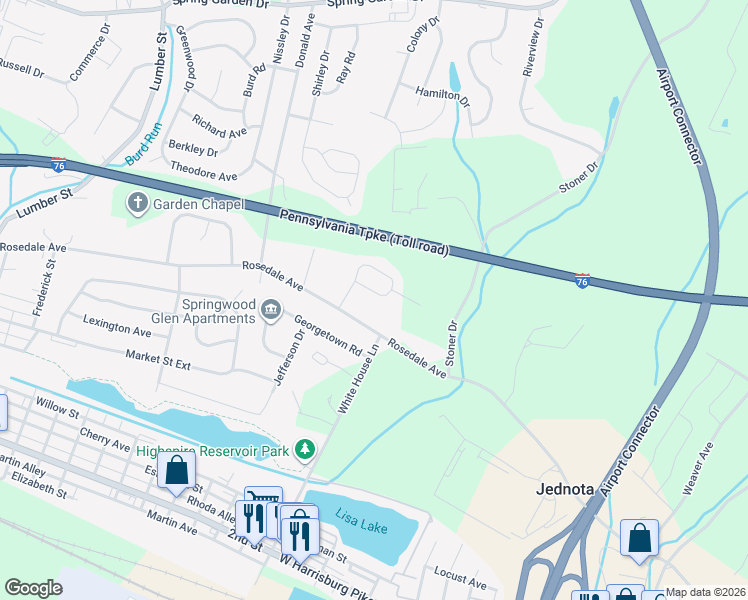 map of restaurants, bars, coffee shops, grocery stores, and more near 556 Morgan Drive in Middletown