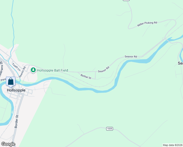 map of restaurants, bars, coffee shops, grocery stores, and more near 3101 Seanor Road in Hollsopple