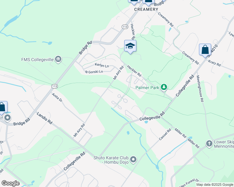 map of restaurants, bars, coffee shops, grocery stores, and more near 4017 Hoffman Court in Collegeville