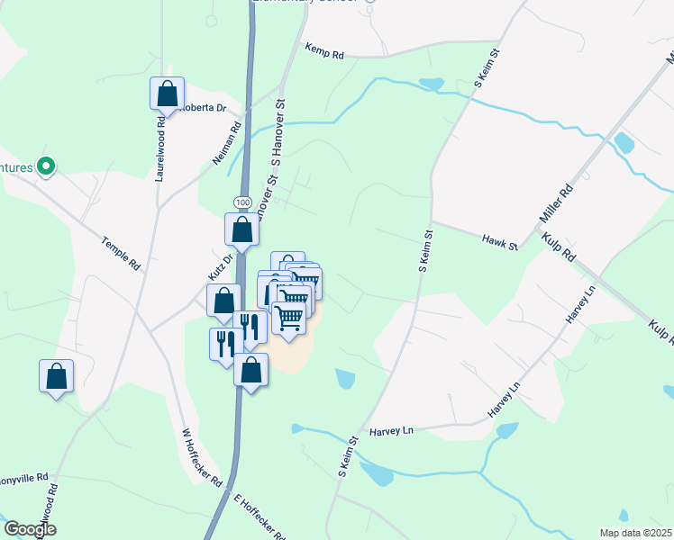 map of restaurants, bars, coffee shops, grocery stores, and more near 1511 South Keim Street in Pottstown