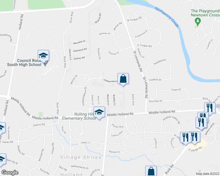 map of restaurants, bars, coffee shops, grocery stores, and more near 323 Wayne Court in Holland