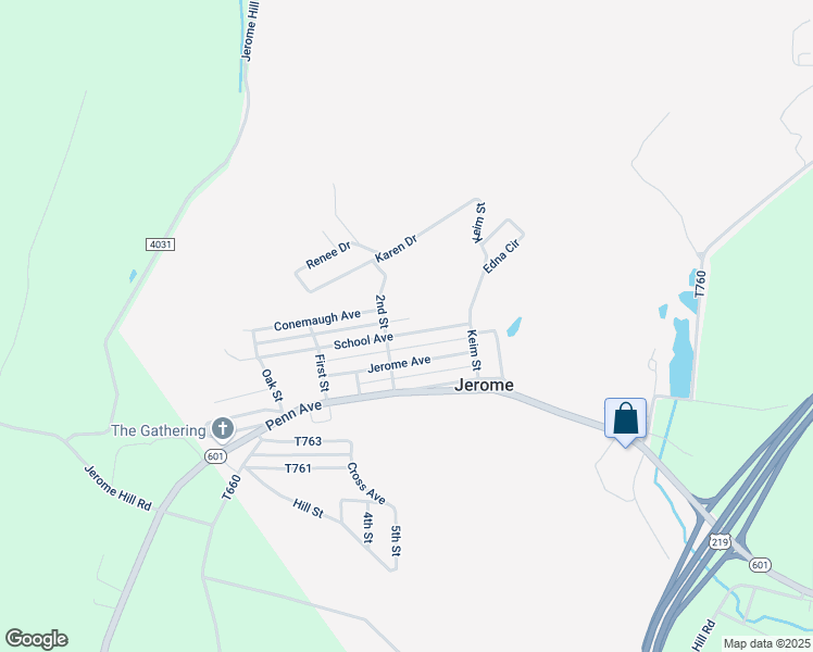 map of restaurants, bars, coffee shops, grocery stores, and more near 255 School Avenue in Jerome