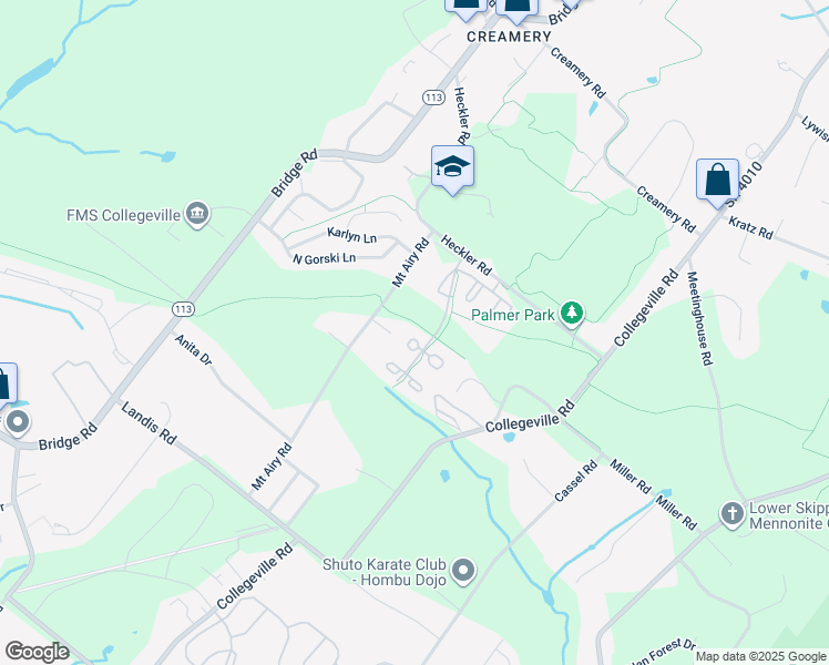 map of restaurants, bars, coffee shops, grocery stores, and more near 4011 Hoffman Court in Collegeville