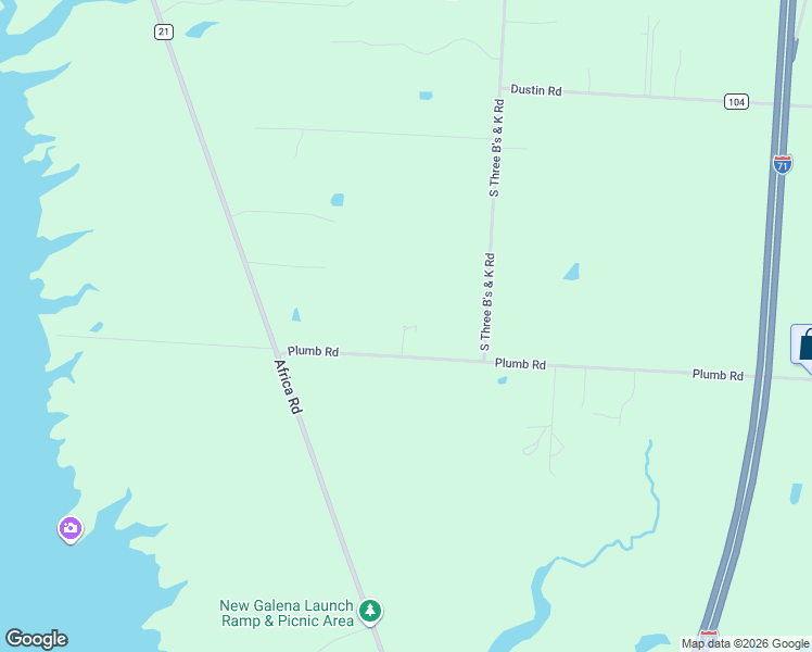 map of restaurants, bars, coffee shops, grocery stores, and more near 5581 Plumb Road in Galena