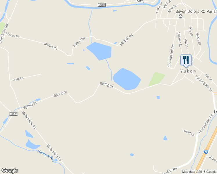 map of restaurants, bars, coffee shops, grocery stores, and more near 258 Spring Street in Yukon