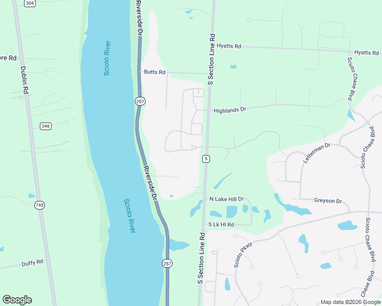 map of restaurants, bars, coffee shops, grocery stores, and more near 6818 South Section Line Road in Delaware