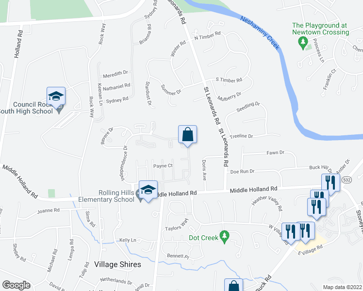map of restaurants, bars, coffee shops, grocery stores, and more near 294 Ward Court in Southampton