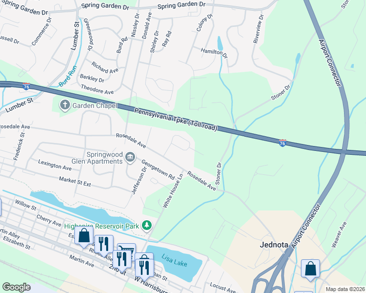 map of restaurants, bars, coffee shops, grocery stores, and more near 556 Morgan Drive in Middletown