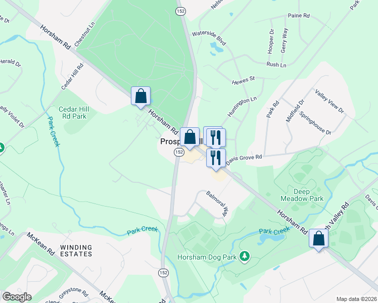 map of restaurants, bars, coffee shops, grocery stores, and more near 1134 Limekiln Pike in Ambler
