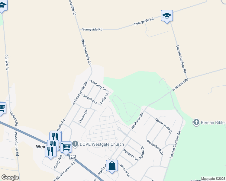 map of restaurants, bars, coffee shops, grocery stores, and more near 239 Philip Lane in Ephrata