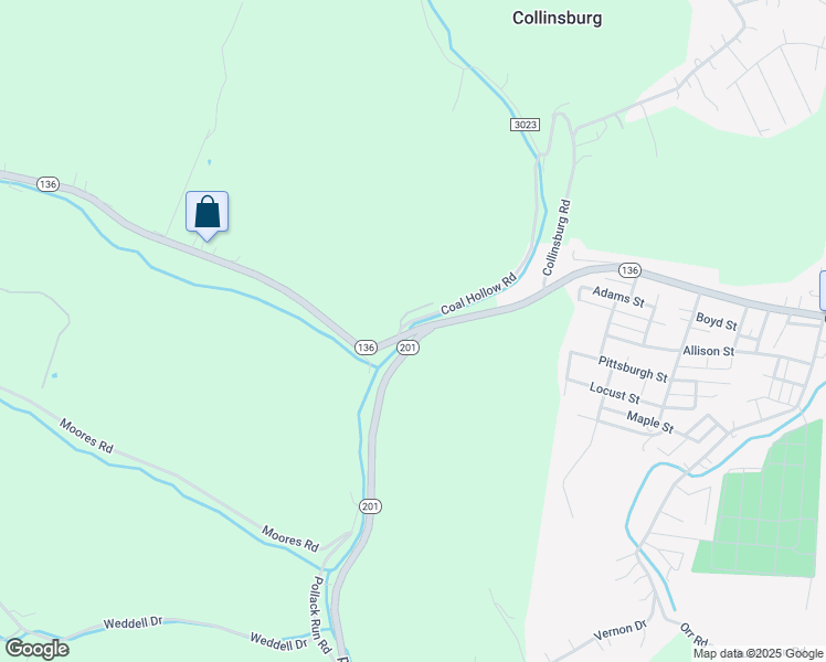 map of restaurants, bars, coffee shops, grocery stores, and more near 1253 Pennsylvania 136 in Belle Vernon