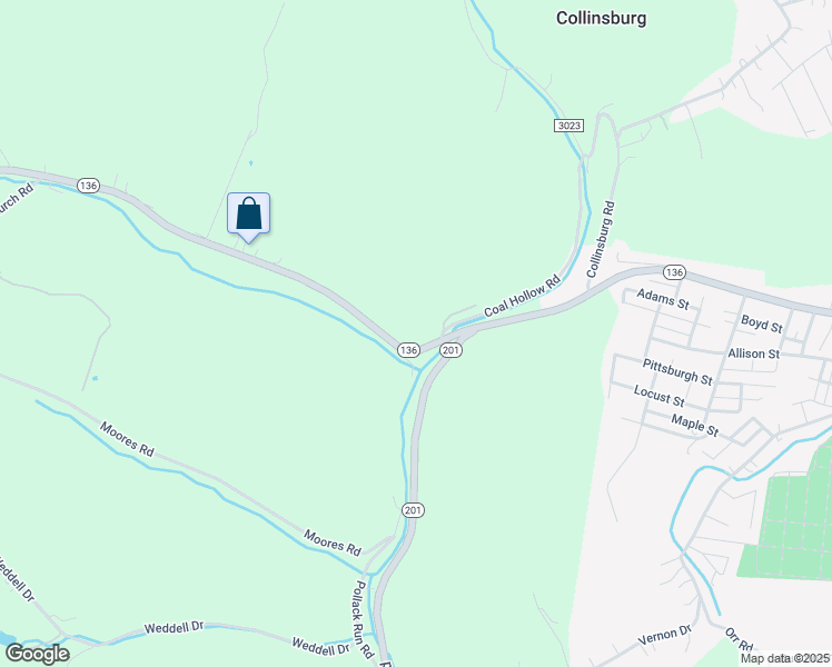 map of restaurants, bars, coffee shops, grocery stores, and more near 1253 Pennsylvania 136 in Belle Vernon