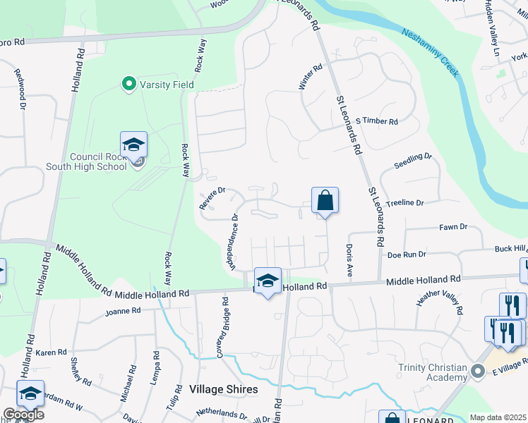 map of restaurants, bars, coffee shops, grocery stores, and more near 2301 Hopkins Court in Southampton
