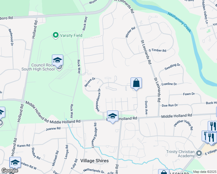 map of restaurants, bars, coffee shops, grocery stores, and more near 23015 Hopkins Court in Southampton