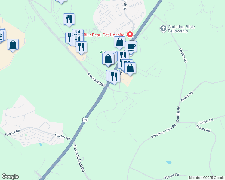 map of restaurants, bars, coffee shops, grocery stores, and more near Burkett Lane in Washington