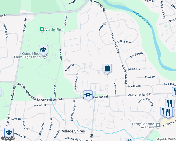 map of restaurants, bars, coffee shops, grocery stores, and more near 3003 Hopkins Court in Southampton