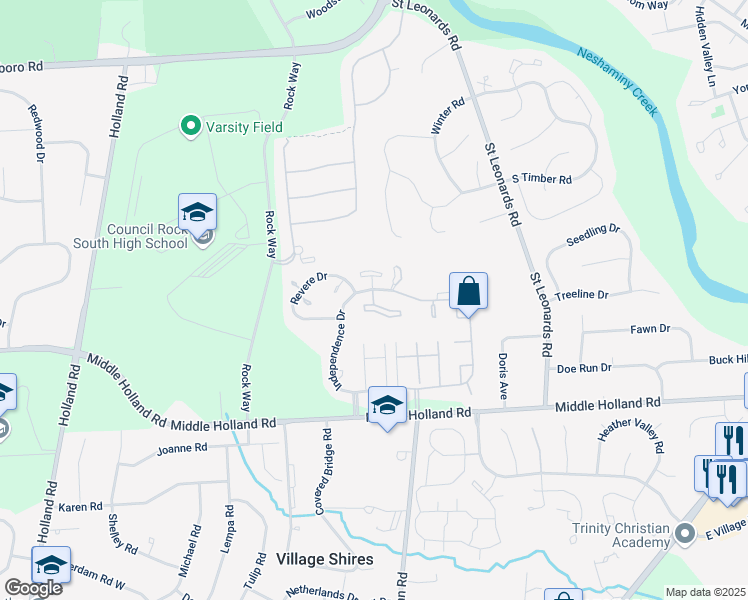 map of restaurants, bars, coffee shops, grocery stores, and more near 23015 Hopkins Court in Southampton