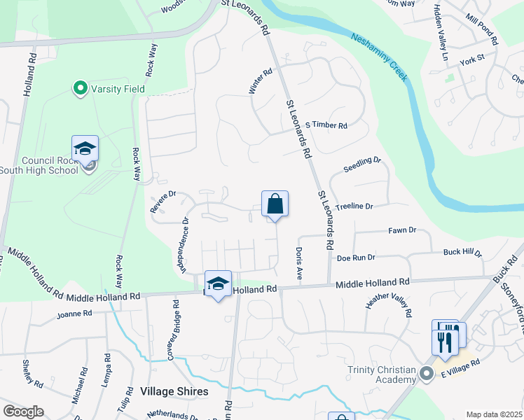 map of restaurants, bars, coffee shops, grocery stores, and more near 393 Independence Drive in Southampton