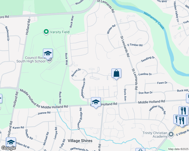 map of restaurants, bars, coffee shops, grocery stores, and more near 1015 Hopkins Court in Southampton