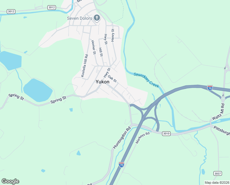 map of restaurants, bars, coffee shops, grocery stores, and more near 422 Huntingdon Street in Yukon