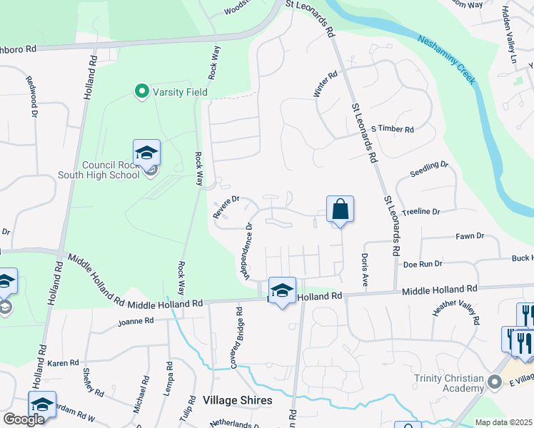 map of restaurants, bars, coffee shops, grocery stores, and more near 2301 Hopkins Court in Southampton