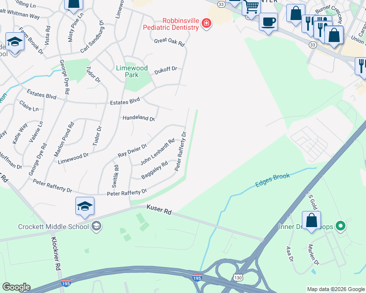 map of restaurants, bars, coffee shops, grocery stores, and more near 28 John Lenhardt Road in Hamilton Township