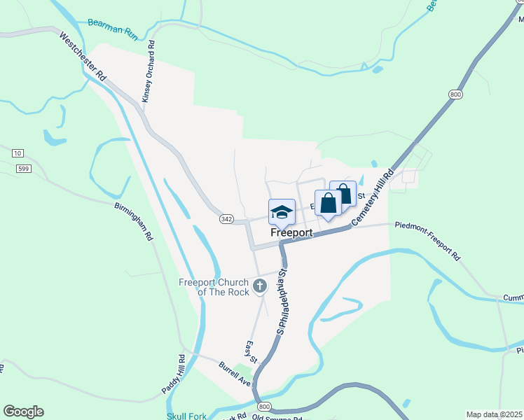 map of restaurants, bars, coffee shops, grocery stores, and more near 226 High Street in Freeport