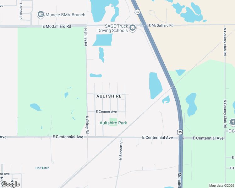 map of restaurants, bars, coffee shops, grocery stores, and more near 3398 East Waid Avenue in Muncie