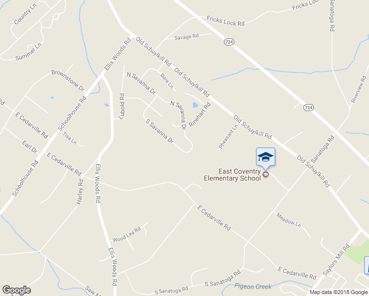 map of restaurants, bars, coffee shops, grocery stores, and more near 157 South Savanna Drive in Pottstown