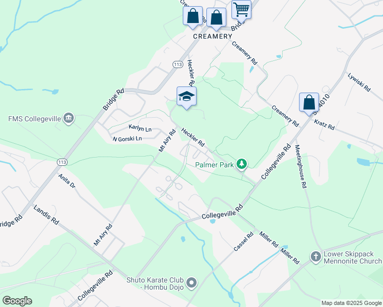 map of restaurants, bars, coffee shops, grocery stores, and more near 937 Schwendt Lane in Collegeville