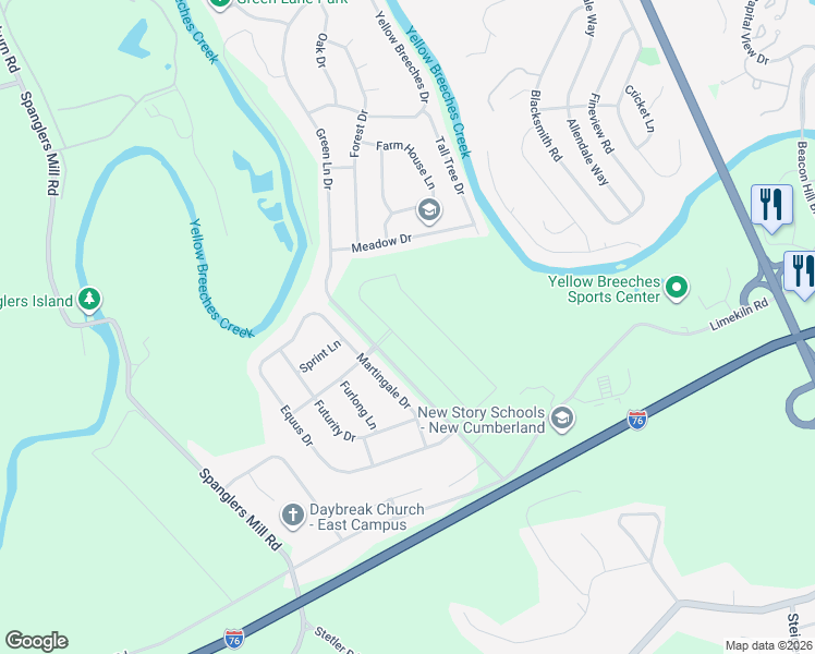 map of restaurants, bars, coffee shops, grocery stores, and more near in Lower Allen