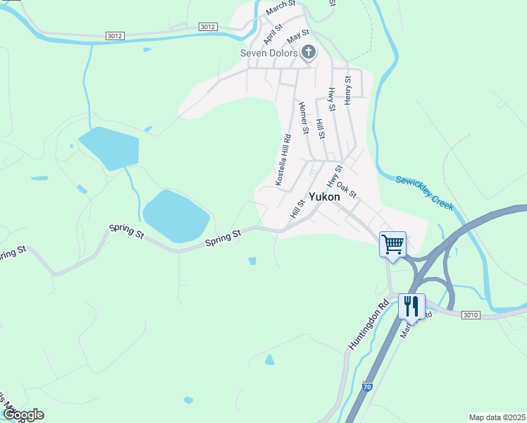 map of restaurants, bars, coffee shops, grocery stores, and more near in Yukon