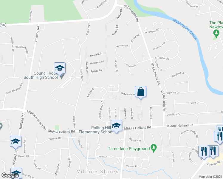 map of restaurants, bars, coffee shops, grocery stores, and more near 22010 Clark Court in Southampton