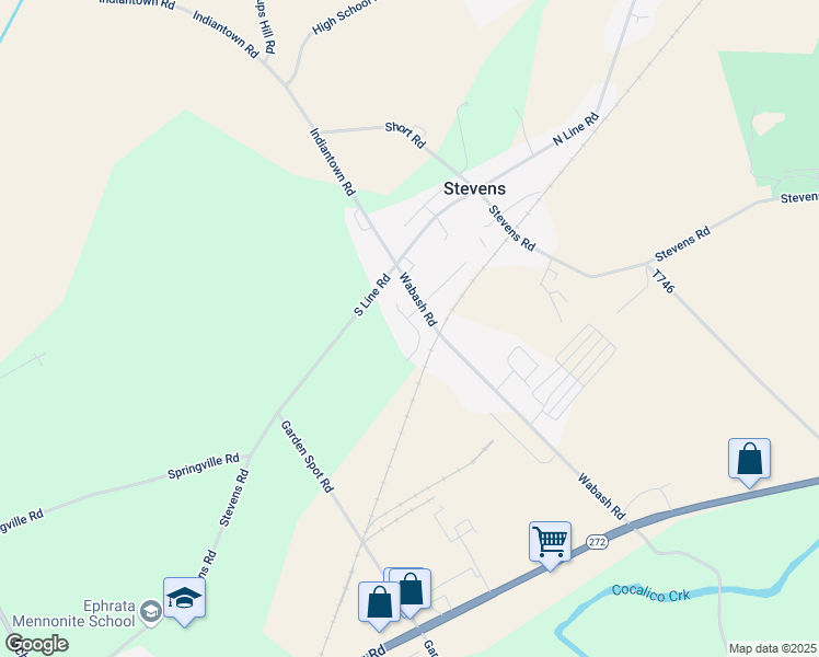 map of restaurants, bars, coffee shops, grocery stores, and more near 10 Debra Circle in Ephrata