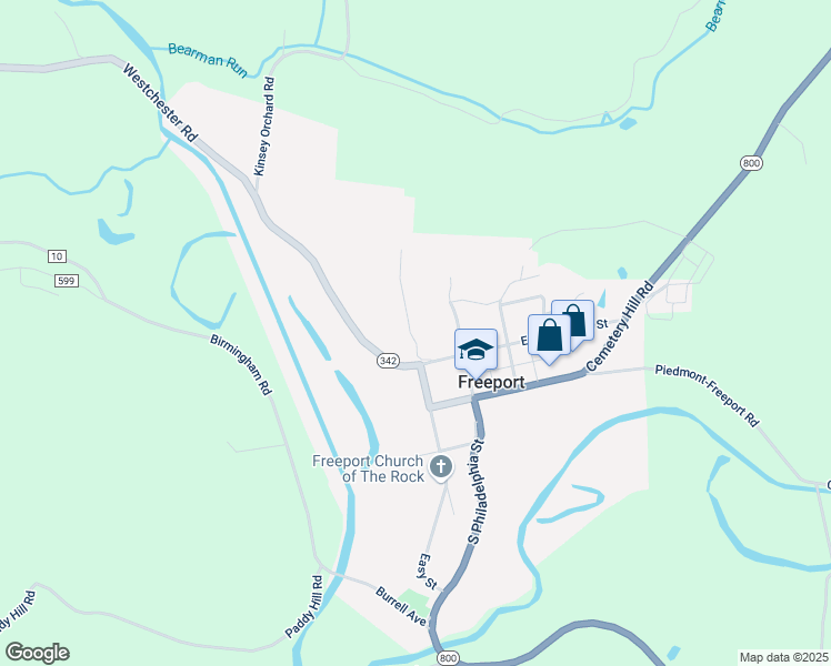 map of restaurants, bars, coffee shops, grocery stores, and more near 226 High Street in Freeport