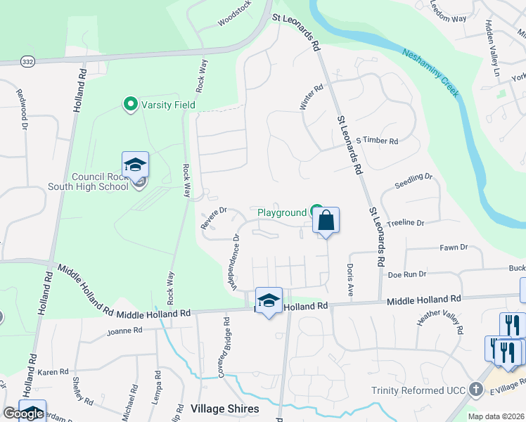 map of restaurants, bars, coffee shops, grocery stores, and more near 1404 Clark Court in Southampton