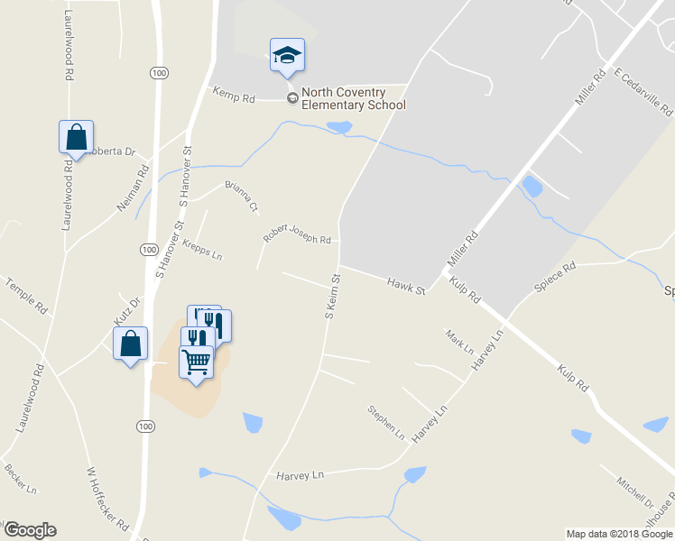 map of restaurants, bars, coffee shops, grocery stores, and more near 1536 South Keim Street in Pottstown