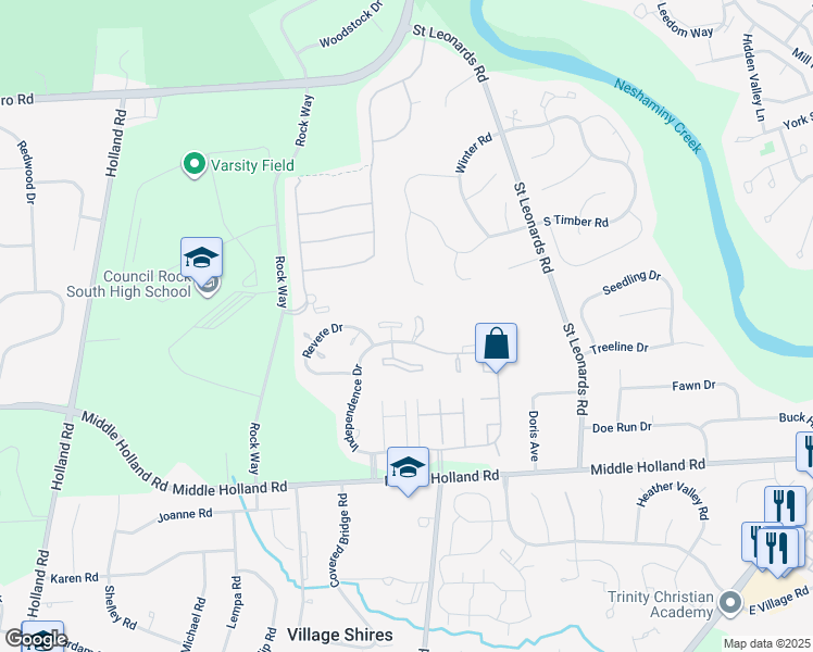 map of restaurants, bars, coffee shops, grocery stores, and more near 1404 Clark Court in Southampton