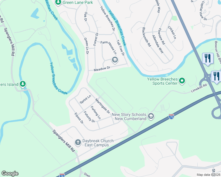map of restaurants, bars, coffee shops, grocery stores, and more near in Lower Allen