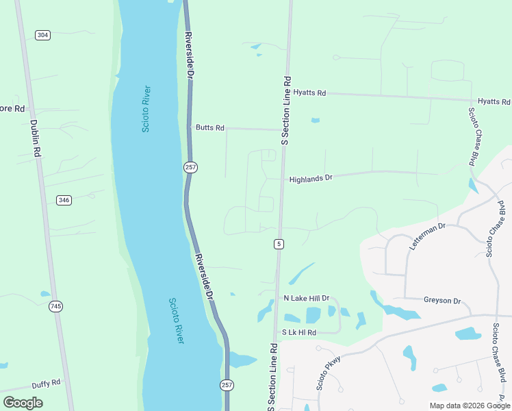 map of restaurants, bars, coffee shops, grocery stores, and more near 6652 South Section Line Road in Delaware