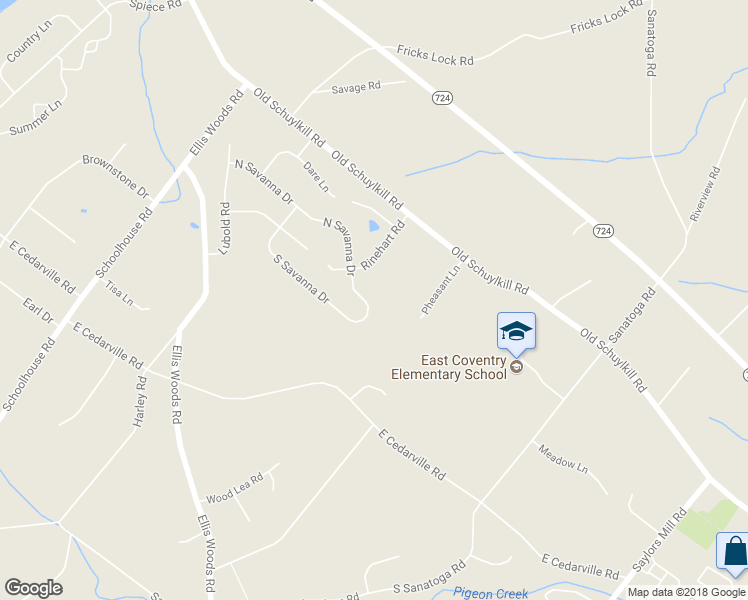 map of restaurants, bars, coffee shops, grocery stores, and more near 138 North Savanna Drive in Pottstown