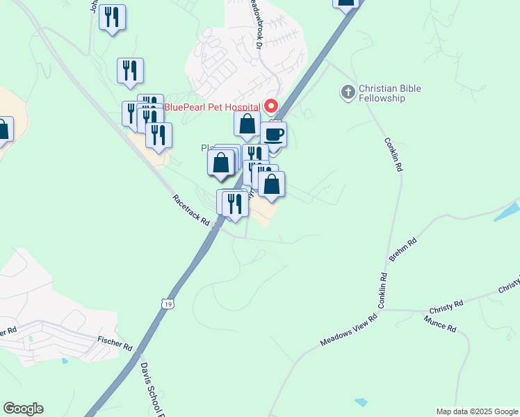 map of restaurants, bars, coffee shops, grocery stores, and more near 2000 Park Place Drive in Washington