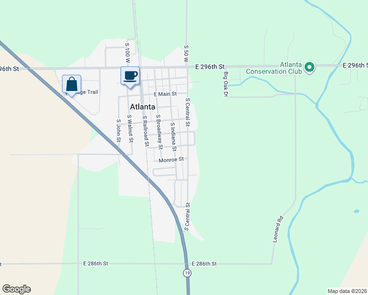 map of restaurants, bars, coffee shops, grocery stores, and more near 535 South Indiana Street in Atlanta