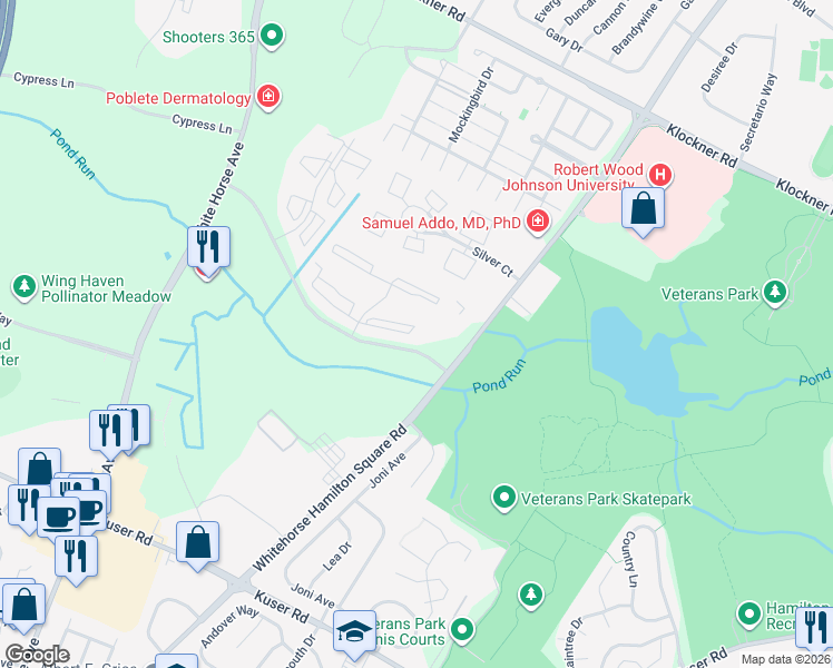 map of restaurants, bars, coffee shops, grocery stores, and more near 73 Versailles Court in Hamilton Township